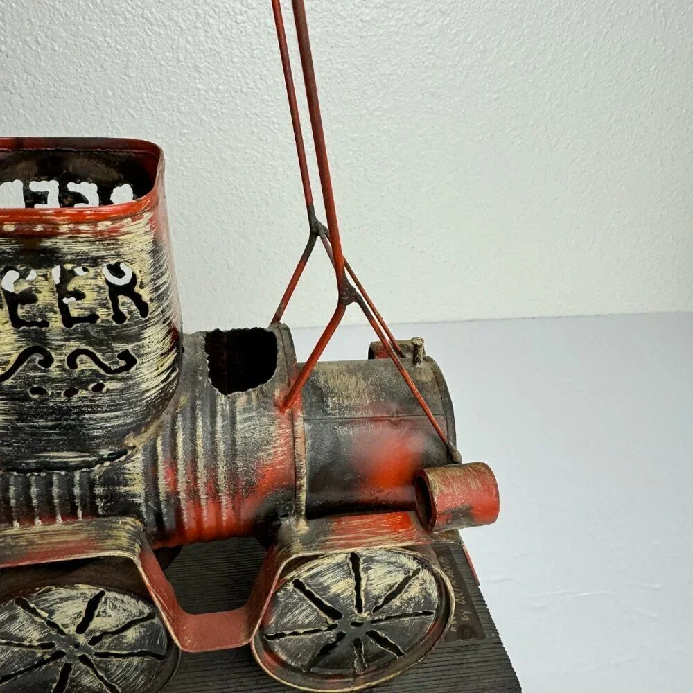 Vintage Metal Train by ORTMAN  Wooden stand